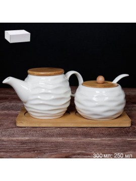 Τσαγιέρα 300 ml και μπολ ζάχαρης 250 ml με κουτάλι