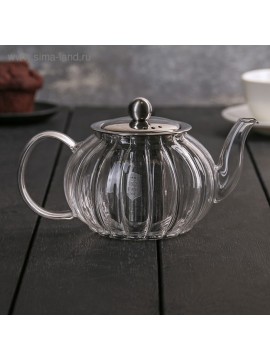 Γυάλινη τσαγιέρα με μεταλλική σήτα “Diana”, 600 ml