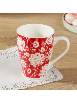 Κούπα Dolyan's "Flowers on red", 280 ml